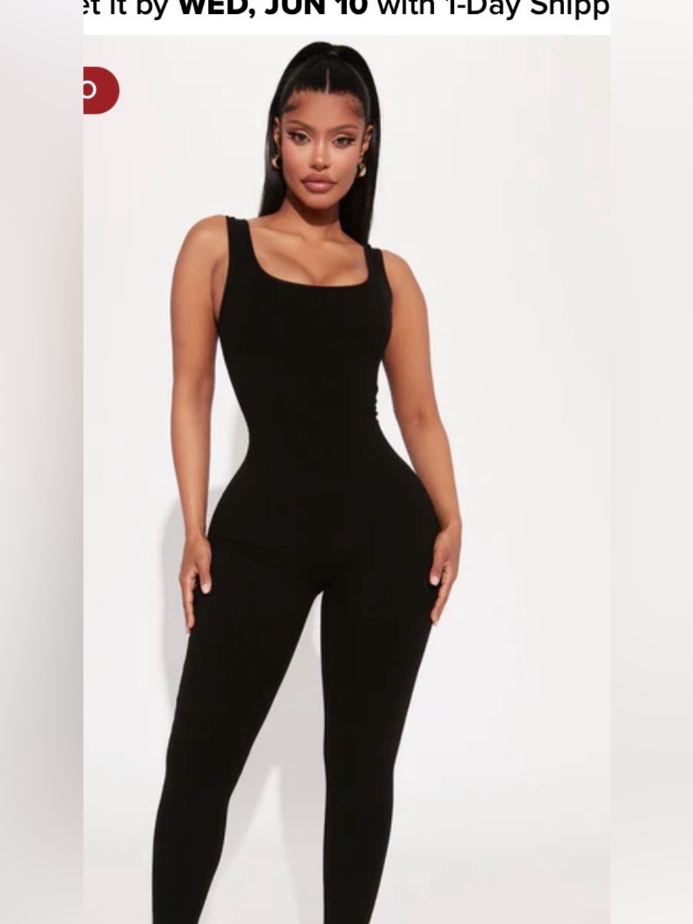 Fashion Nova Black Scoop Neck Sleeveless Jumpsuit